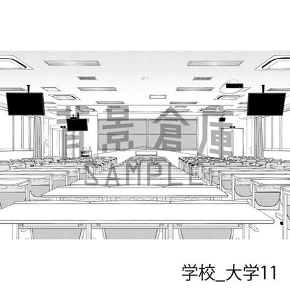 学校_背景素材集35（大学）_トーン