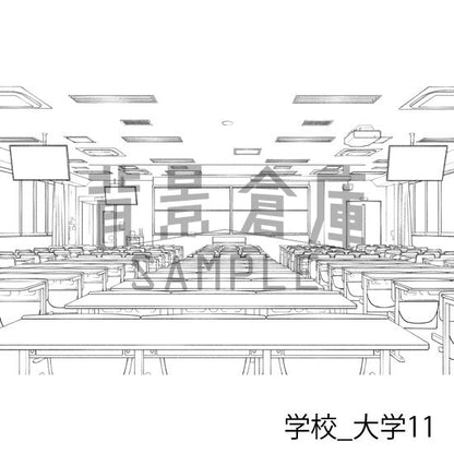 学校_背景素材集35（大学）_トーン