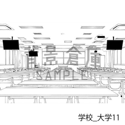 学校_背景素材集35（大学）_トーン