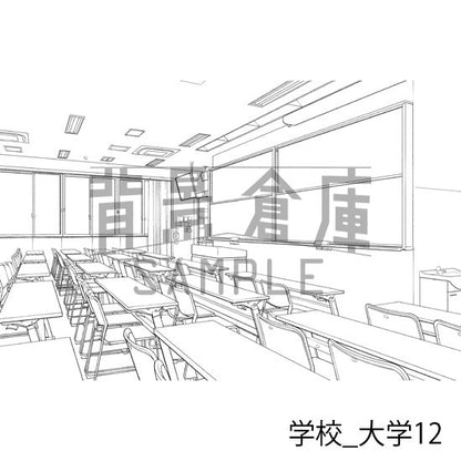 学校_背景素材集35（大学）_トーン