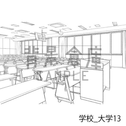 学校_背景素材集35（大学）_トーン