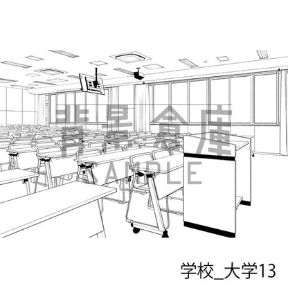 学校_背景素材集35（大学）_トーン