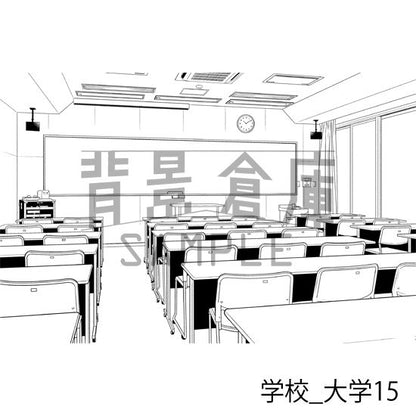 学校_背景素材集36（大学）_トーン