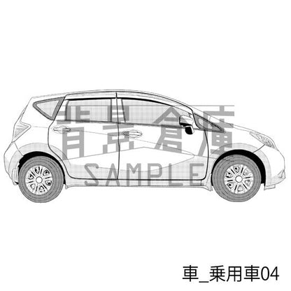 乗用車の背景（トーンつき）です。