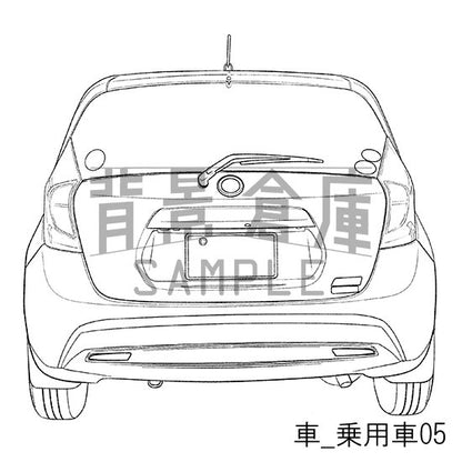 車_背景素材集1（乗用車）_トーン
