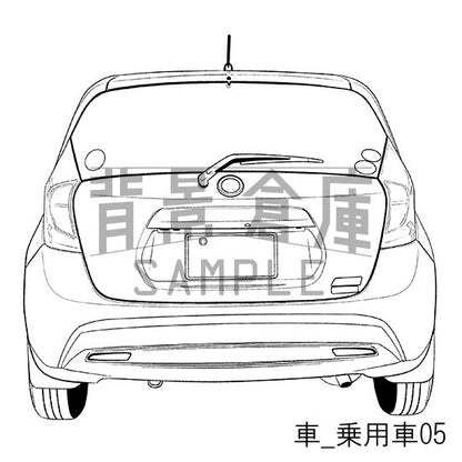 車_背景素材集1（乗用車）_トーン