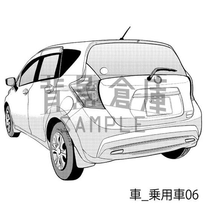 車_背景素材集1（乗用車）_トーン