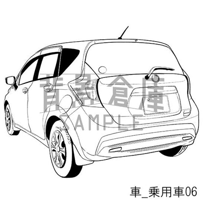 車_背景素材集1（乗用車）_トーン