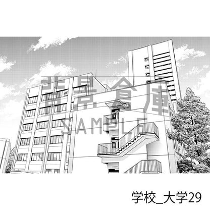 学校_背景素材集38（大学）_トーン