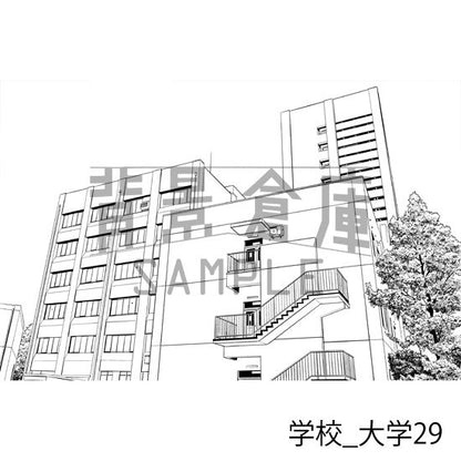 学校_背景素材集38（大学）_トーン