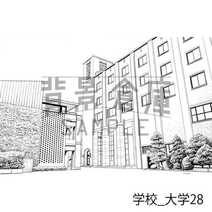 学校_背景素材集38（大学）_トーン
