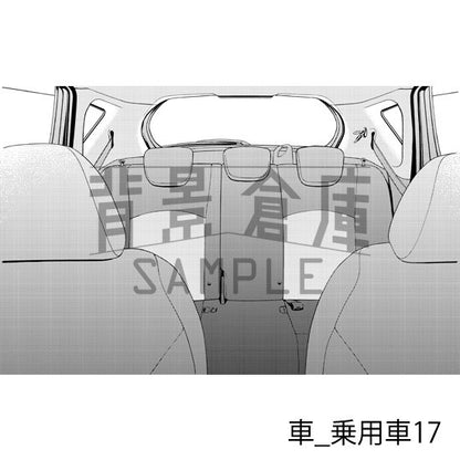 乗用車の背景（トーンつき）です。