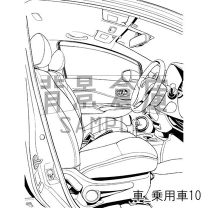 車_背景素材集2（乗用車）_トーン