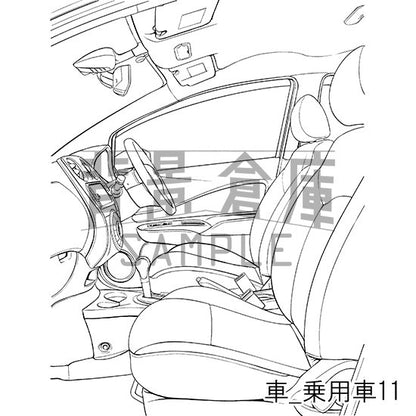 車_背景素材集2（乗用車）_トーン