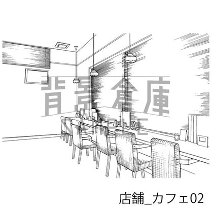 店舗_背景素材集4（カフェ）_トーン