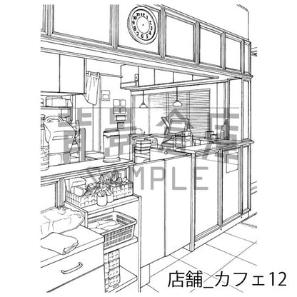 店舗_背景素材集5（カフェ）_トーン