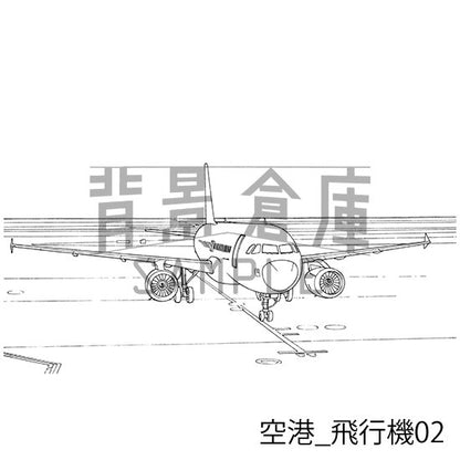 空港_背景素材集1（ターミナル・飛行機）_トーン