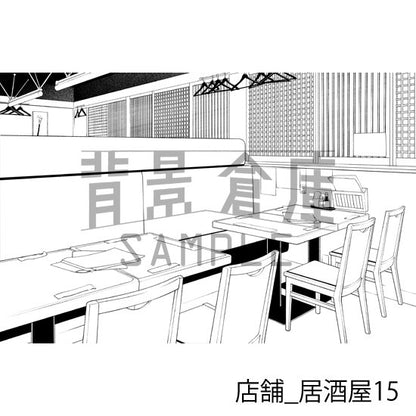店舗_背景素材集18（居酒屋）_トーン