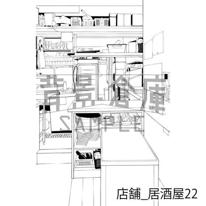 店舗_背景素材集19（居酒屋）_トーン