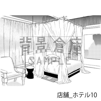 ホテルの背景（トーンつき）です。