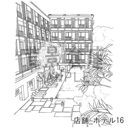 店舗_背景素材集7（ホテル）_トーン