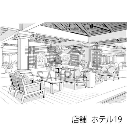 店舗_背景素材集7（ホテル）_トーン
