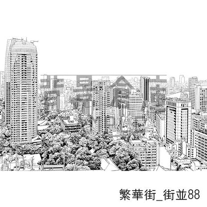 繁華街_街並88_トーン