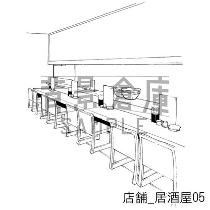 店舗_背景素材集2（居酒屋）_トーン