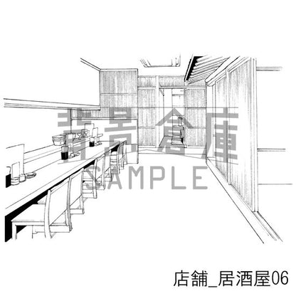 店舗_背景素材集2（居酒屋）_トーン