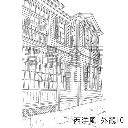 西洋風_背景素材集21（外観）_トーン