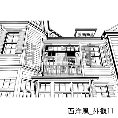 西洋風_背景素材集21（外観）_トーン