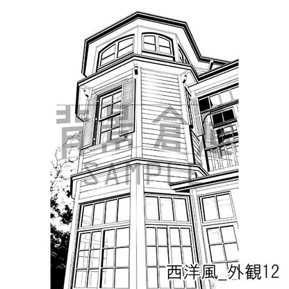 西洋風_背景素材集21（外観）_トーン