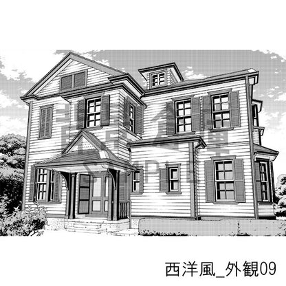 西洋風_背景素材集21（外観）_トーン