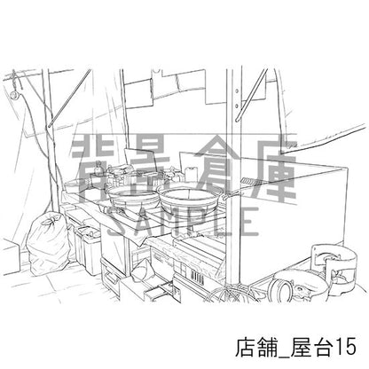 店舗_屋台15_トーン