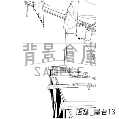 店舗_背景素材集10（屋台）_トーン