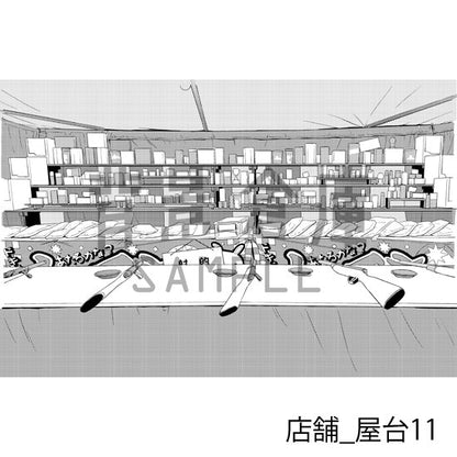 店舗_背景素材集10（屋台）_トーン