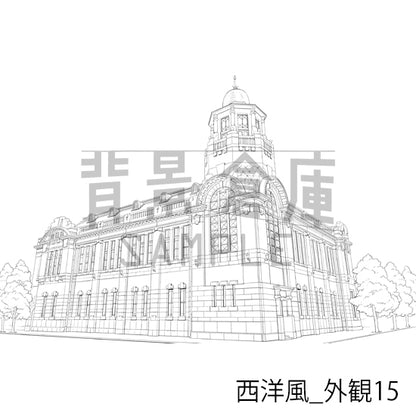 西洋風_背景素材集24（外観）_トーン