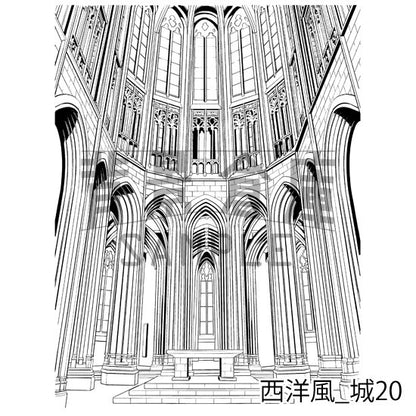 西洋風_城20_トーン