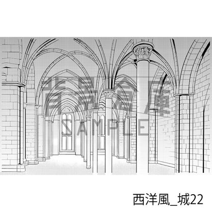 西洋風_背景素材集13（城）_トーン