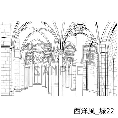 西洋風_背景素材集13（城）_トーン