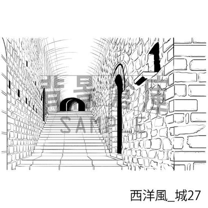 西洋風_背景素材集13（城）_トーン