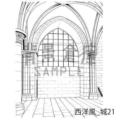 西洋風_背景素材集13（城）_トーン