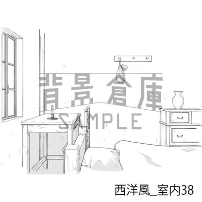 西洋風_背景素材集14（室内）_トーン