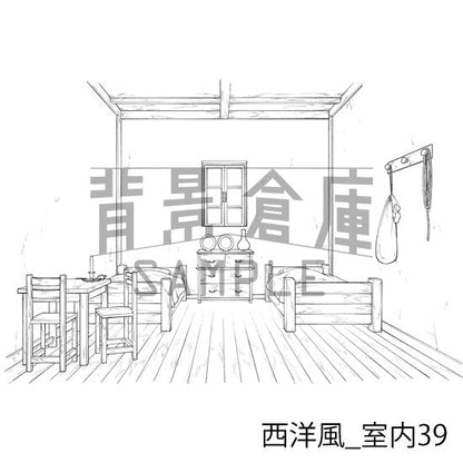 西洋風_背景素材集15（室内）_トーン