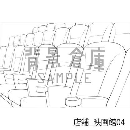 店舗_背景素材集21（映画館）_トーン