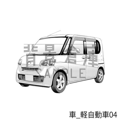 車_背景素材集4（軽自動車）_トーン