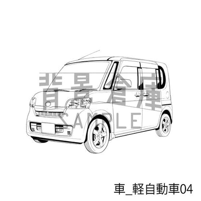 車_背景素材集4（軽自動車）_トーン