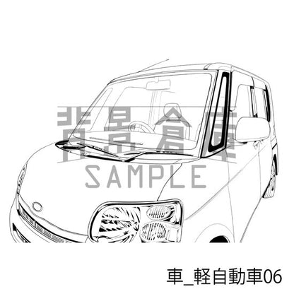 車_背景素材集4（軽自動車）_トーン