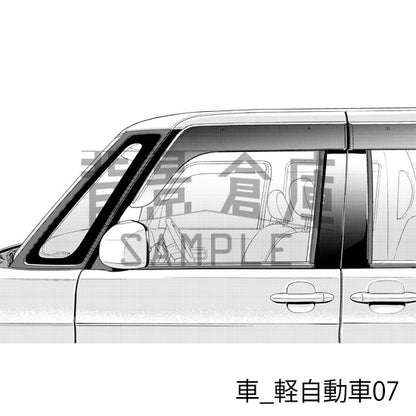 車_背景素材集4（軽自動車）_トーン