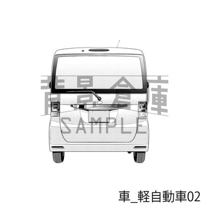 車_背景素材集4（軽自動車）_トーン